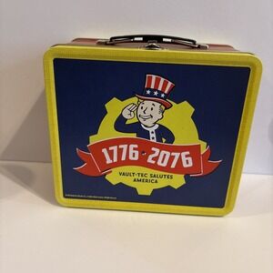 Fallout 76 Tricentennial Vault-Tec Metal Lunch Box Tin 1776-2076 w/ Extras